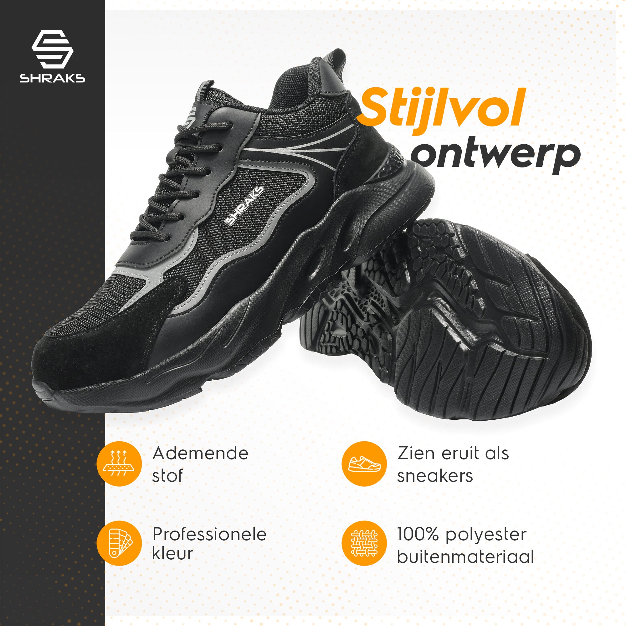 Infographic die de aftrekbaarheid van werkschoenen bij de belastingdienst uitlegt bij Shraks Moda.